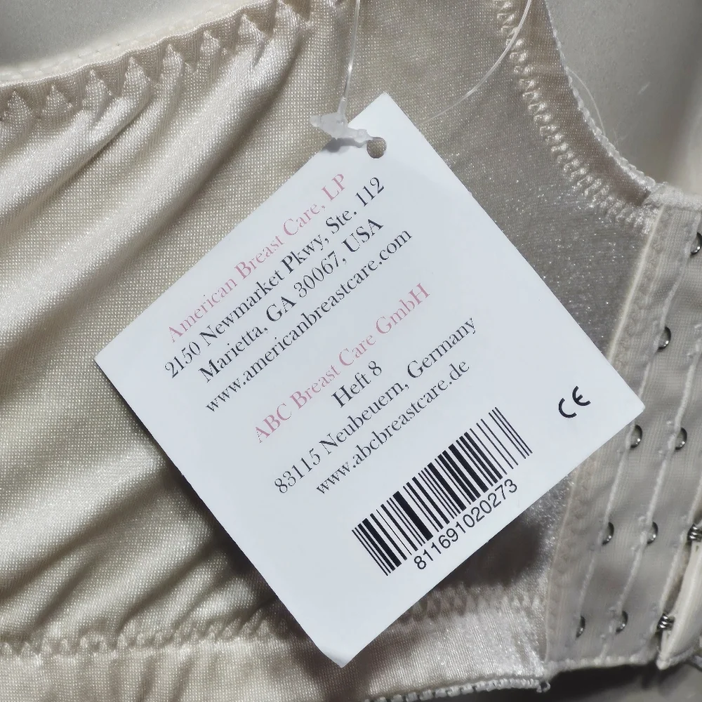 48DDD ABC Style 103 Jacquard Wire‎ Free Mastectomy Bra Beige NWT